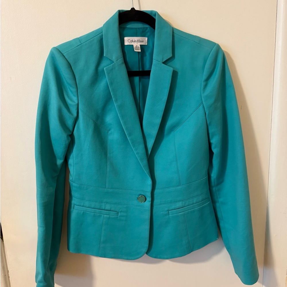 Calvin Klein Blue Blazer Tailored Suit Jacket